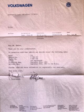 Volkswagen kever cabriolet uit 1963 nieuw binnen 16