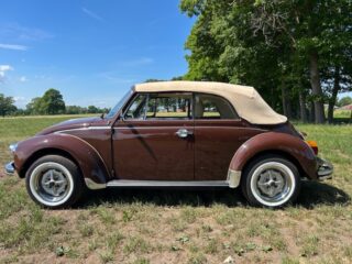 Kever cabrio 1303 bruin met beige Sonnenland Kap in perfecte staat 12