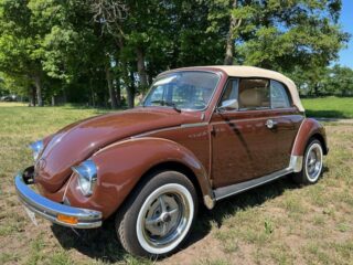 Kever cabrio 1303 bruin met beige Sonnenland Kap in perfecte staat 13