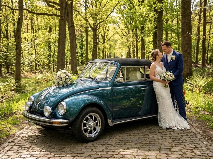 Kever cabrio huren groen koppel 3